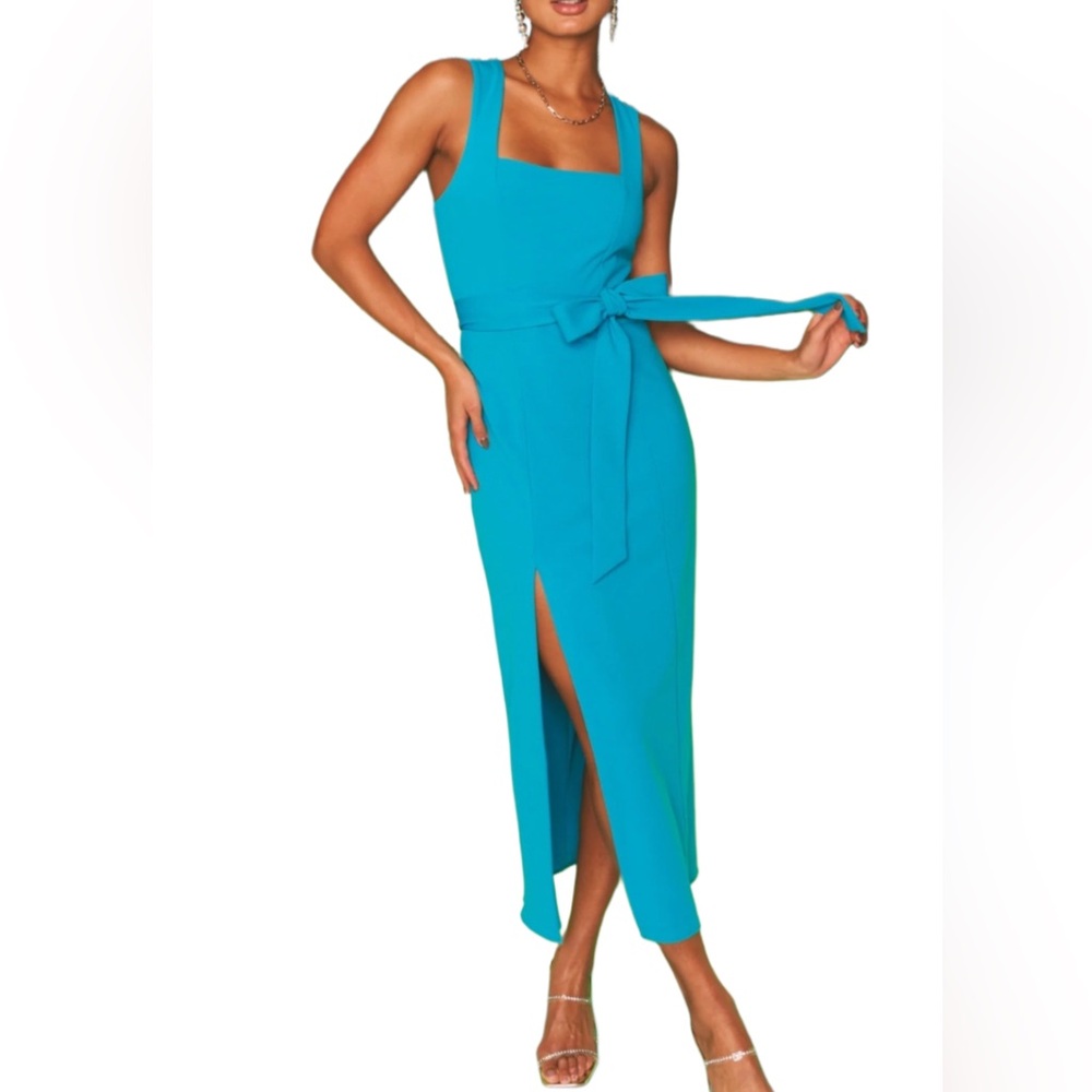 Show Me Your MUMU NWT Teal Eden Midi Dress
